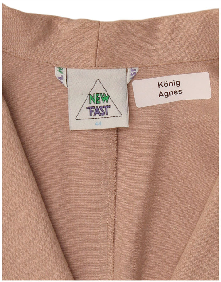 NEW FAST Womens 3/4 Sleeve 3 Button Blazer Jacket EU 44 XL Beige Polyester