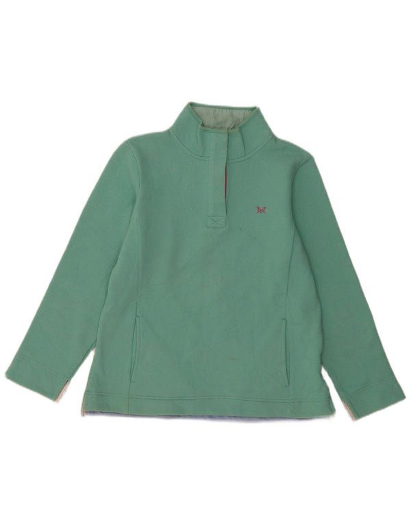 Crew Clothing Womens Button Neck Sweatshirt Jumper UK 12 Medium Green