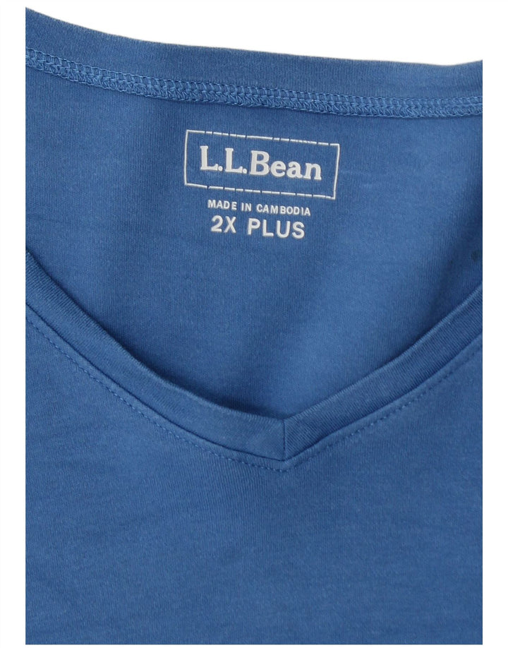 L.L.BEAN Womens Top 3/4 Sleeve UK 20 2XL Blue