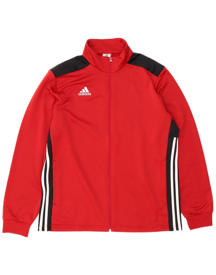 ADIDAS Mens Tracksuit Top Jacket XL Red Colourblock Polyester