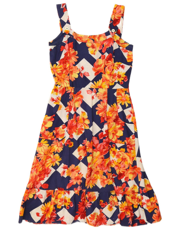 Vintage Womens Sleeveless Sundress UK 10 Small Multicoloured Floral