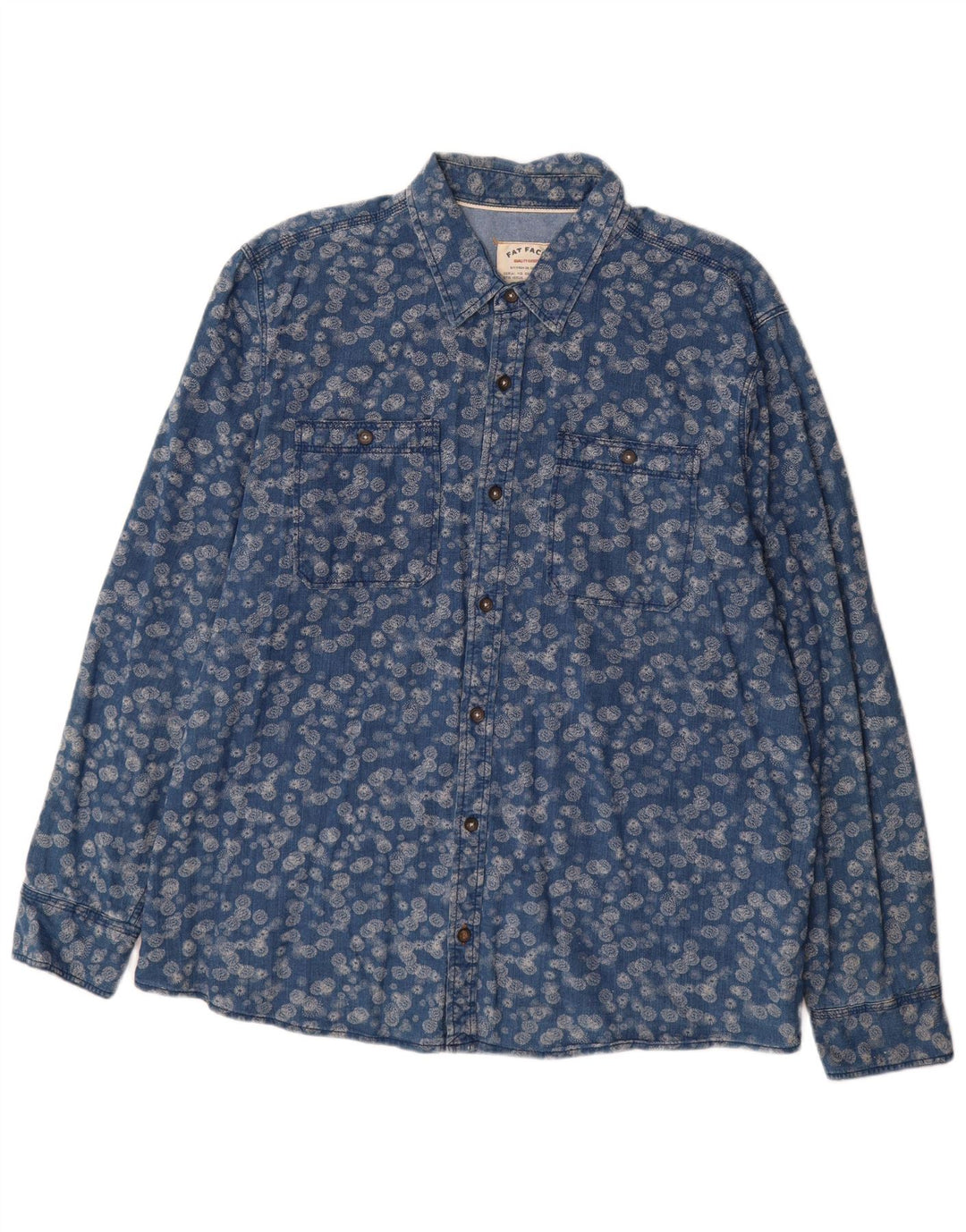 Fat Face Mens Shirt 2XL Blue Floral Cotton
