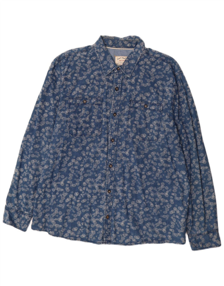 Fat Face Mens Shirt 2XL Blue Floral Cotton