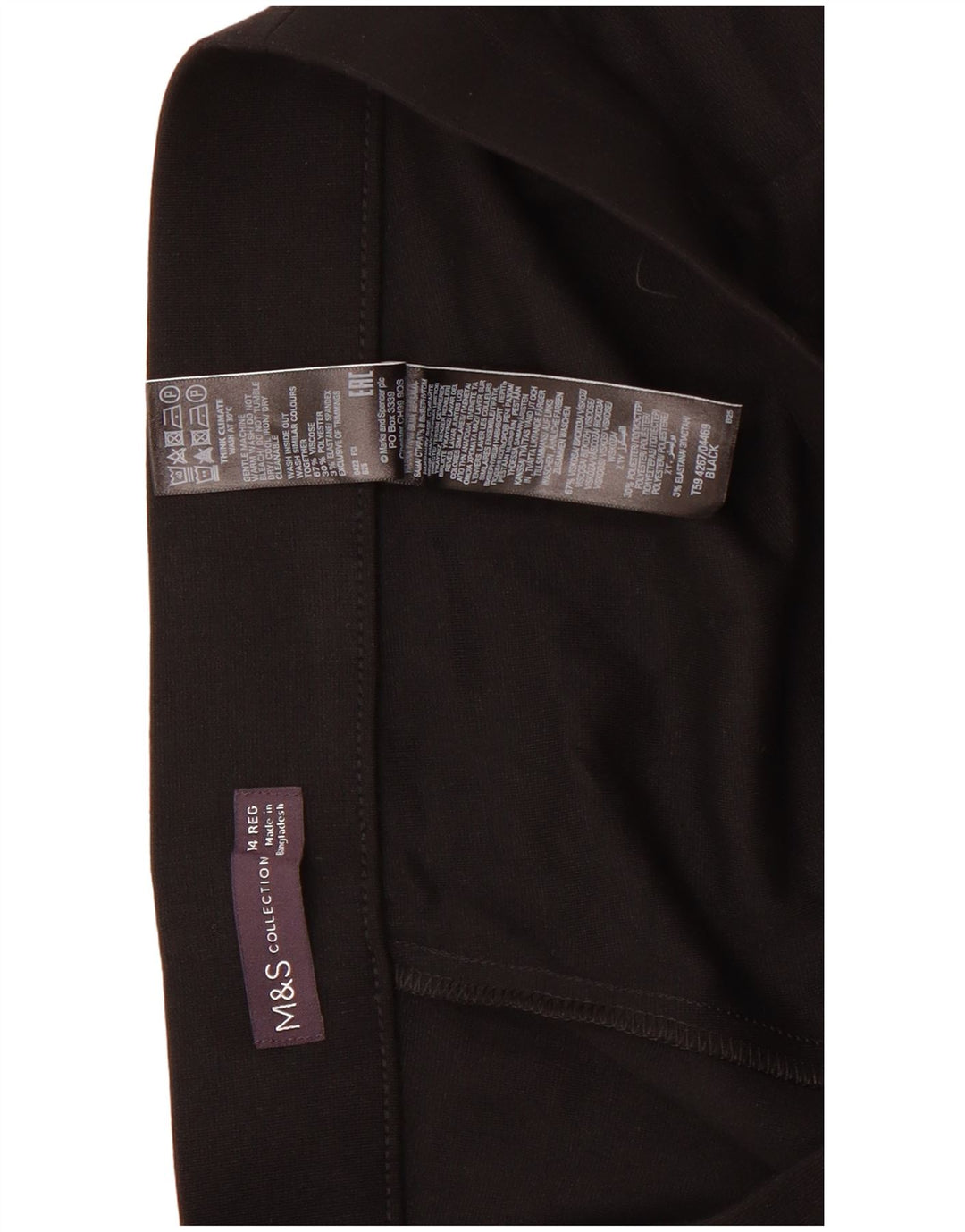 Marks & Spencer Womens Leggings UK 14 Large Black Viscose