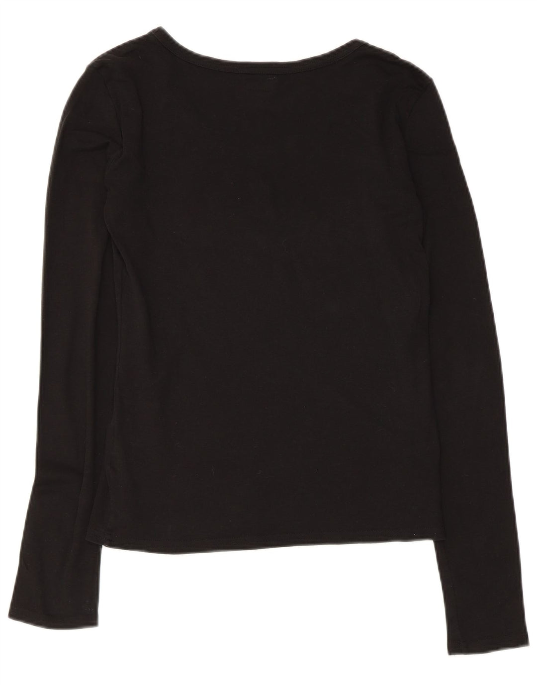 Armani Womens Graphic Top Long Sleeve UK 12 Medium Black Cotton