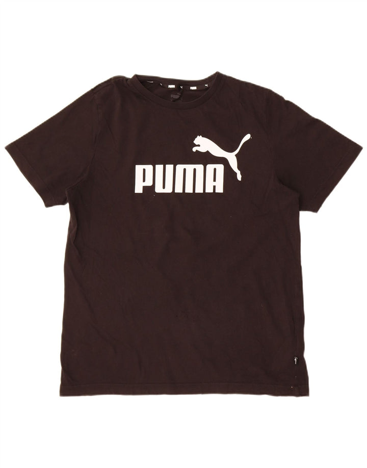 Puma Mens Graphic T-Shirt Top Medium Black Cotton
