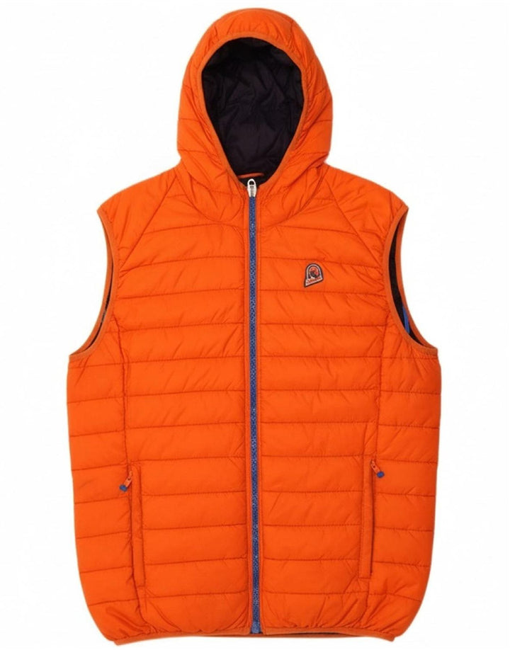 INVICTA Mens Hooded Padded Jacket UK 42 XL Orange Polyamide