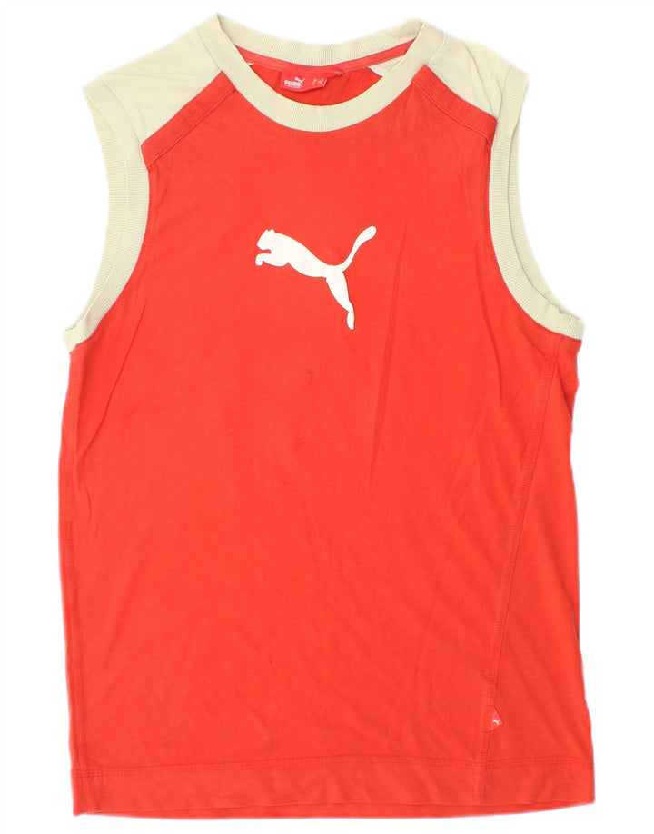 Puma Womens Graphic T-Shirt Top Medium Red Colourblock