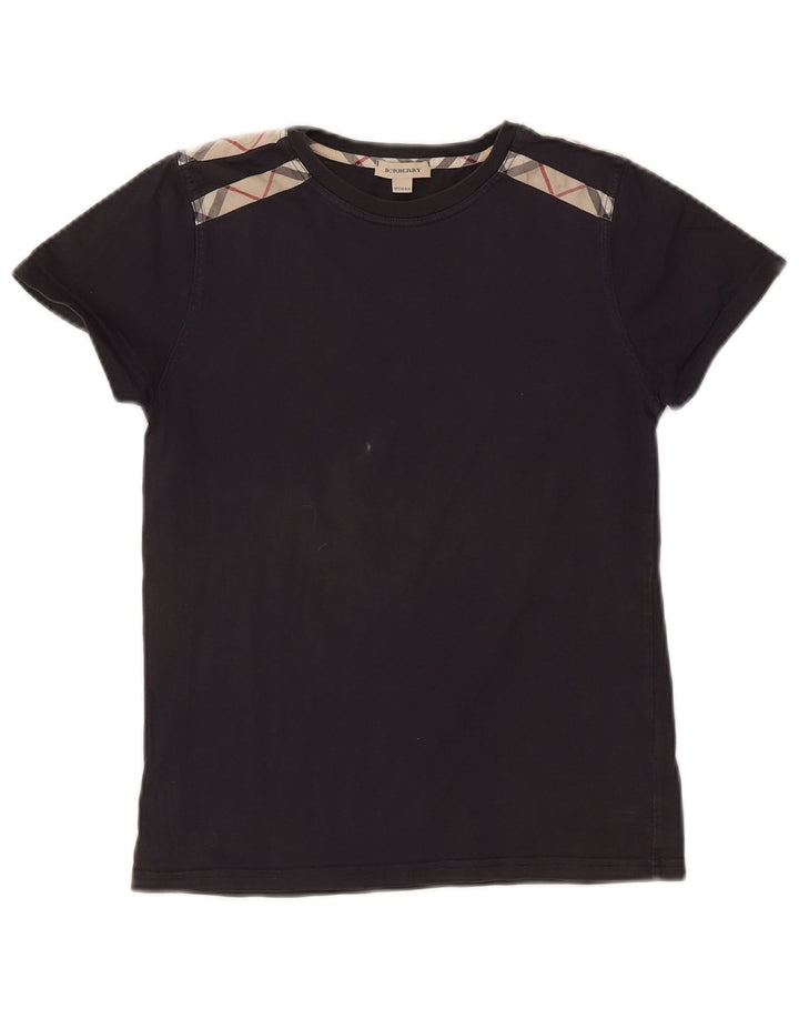 BURBERRY Girls T-Shirt Top 13-14 Years Navy Blue Cotton Vintage Burberry and Second-Hand Burberry from Messina Hembry 