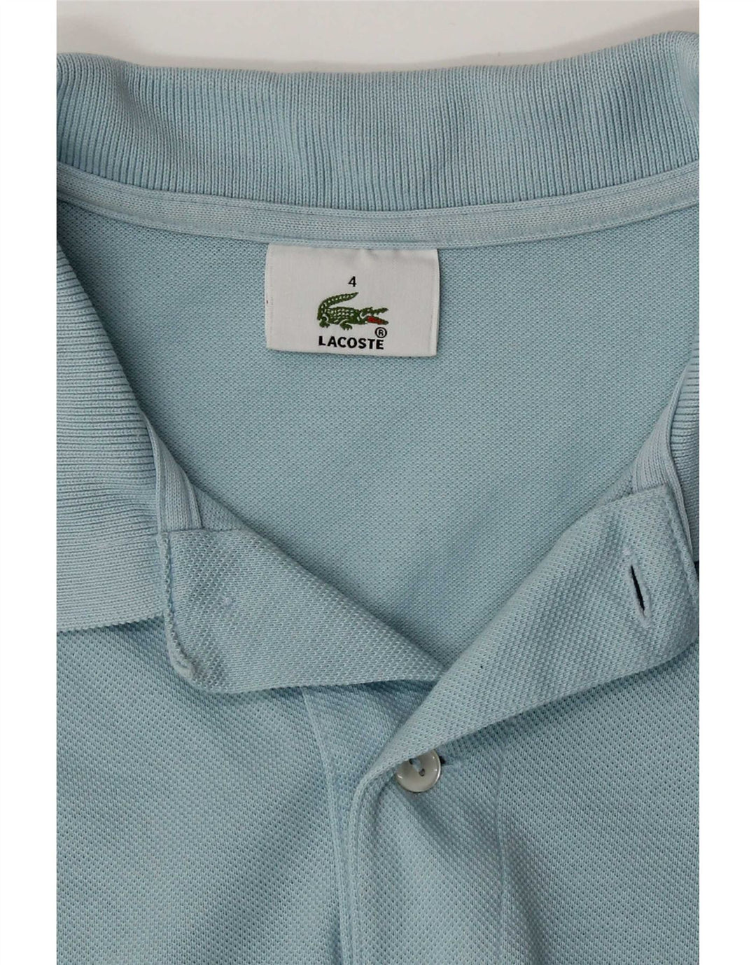 Lacoste Mens Polo Shirt Size 4 Medium Blue Cotton