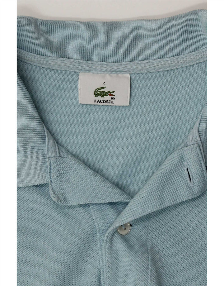 Lacoste Mens Polo Shirt Size 4 Medium Blue Cotton