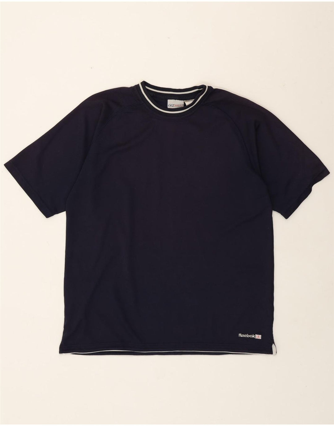 Reebok Mens T-Shirt Top Large Navy Blue Polyester