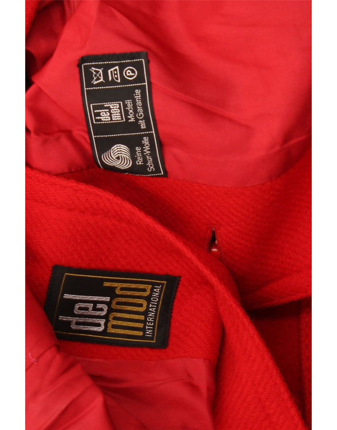 DEL MOD Womens Overcoat UK 12 Medium Red Wool