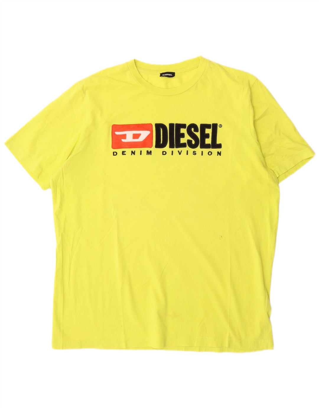 Diesel Mens Graphic T-Shirt Top XL Yellow Cotton