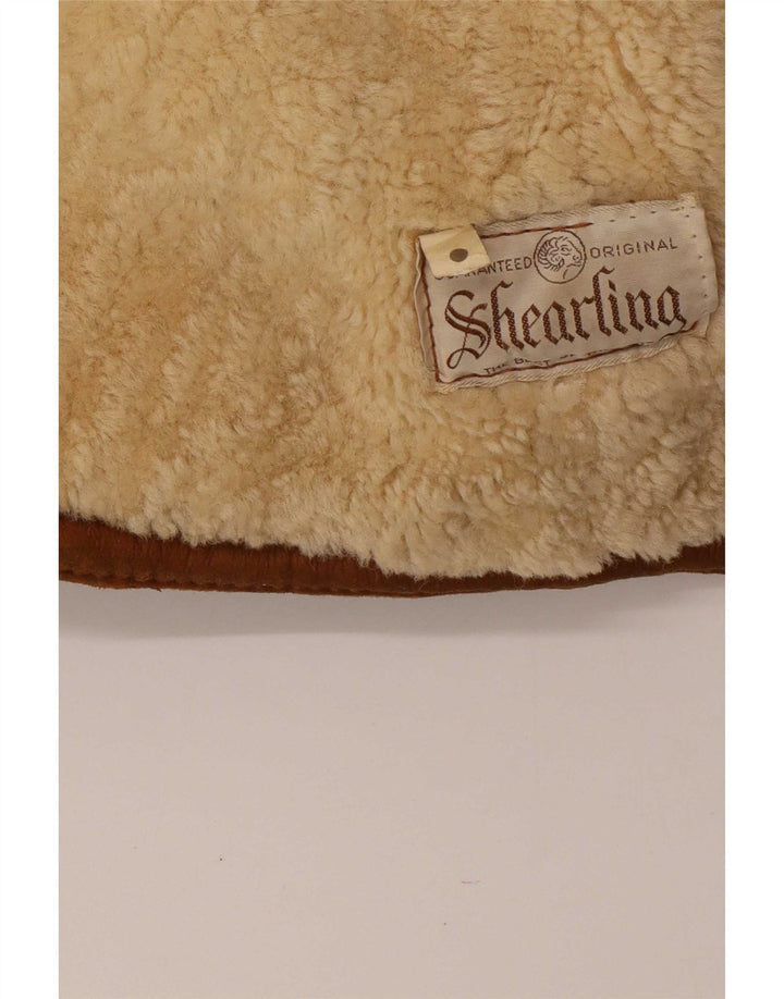 Vintage Mens Shearling Jacket UK 42 XL Brown Shearling