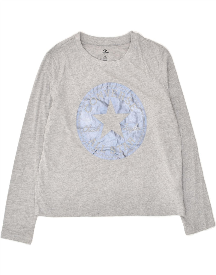 CONVERSE Boys Graphic Top Long Sleeve 12-13 Years Large Grey Cotton | Vintage Converse | Thrift | Second-Hand Converse | Used Clothing | Messina Hembry 