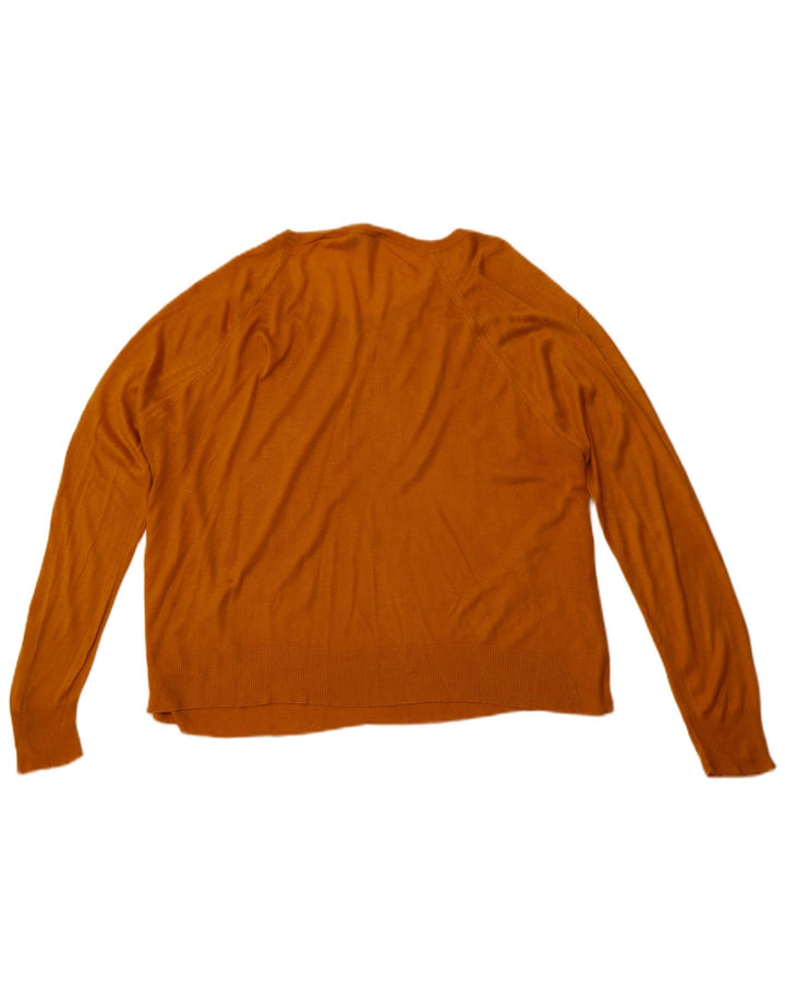 ZARA Womens Boat Neck Jumper Sweater UK 18 XL Orange Synthetic