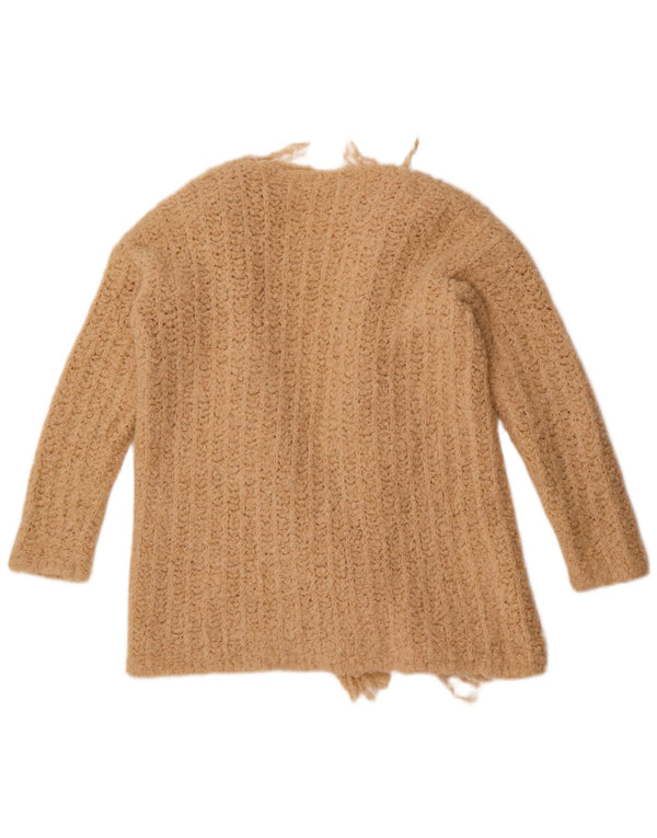 Kontatto Womens Open Cardigan Sweater UK 16 Large Beige Acrylic