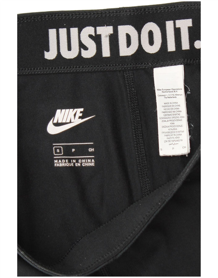 Nike Womens Graphic Leggings UK 10 Small  Black Cotton