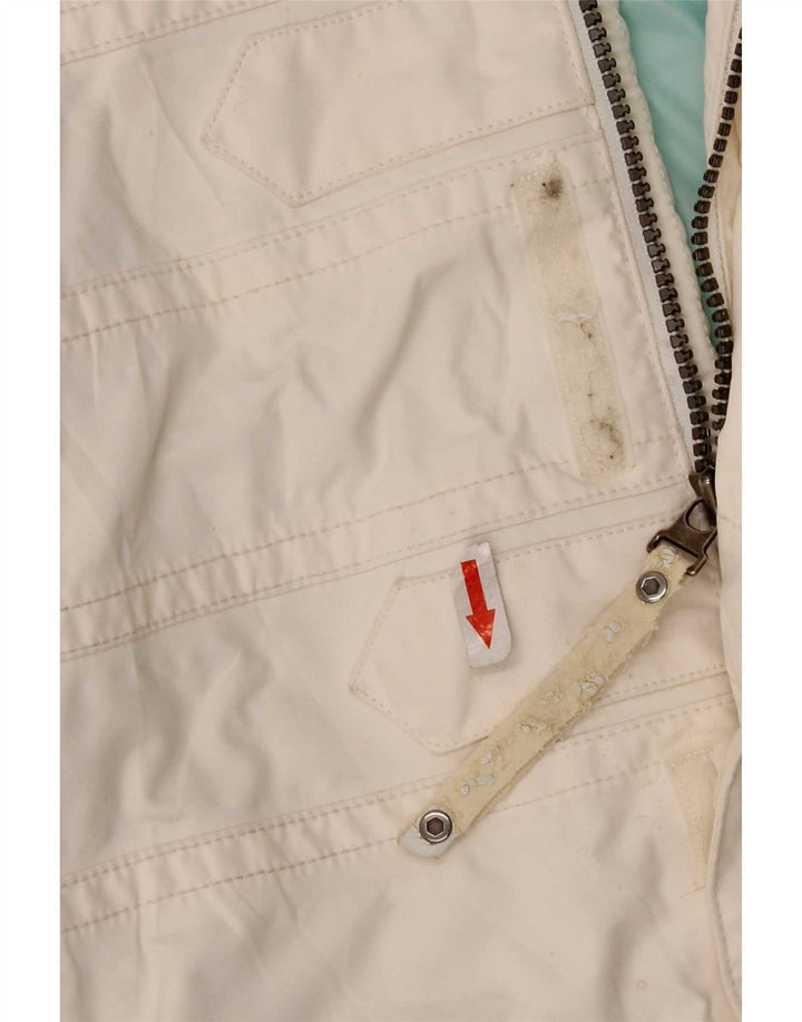 The North Face Womens Hooded Ski Jacket UK 10 Small White Polyester
