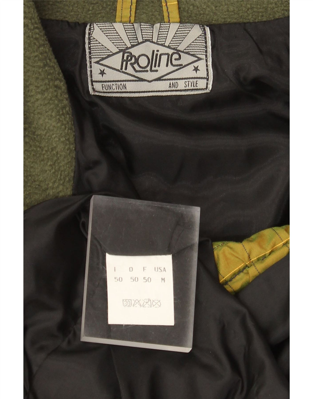 Proline Mens Loose Fit Anorak Jacket IT 50 Large Yellow Striped Polyamide