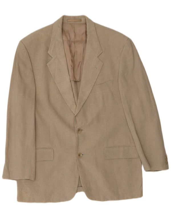Hugo Boss Mens 2 Button Blazer Jacket EU 50 Large Beige Linen
