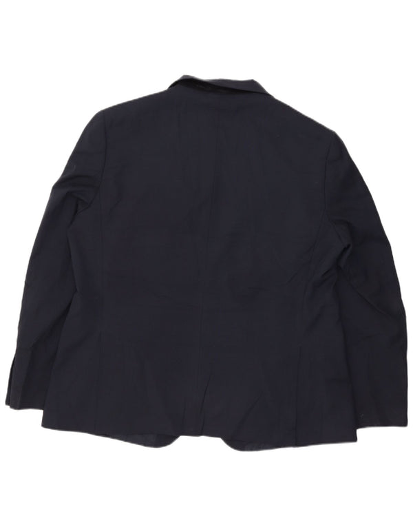 Marks & Spencer Mens 2 Button Blazer Jacket UK 46 3XL Navy Blue Polyester