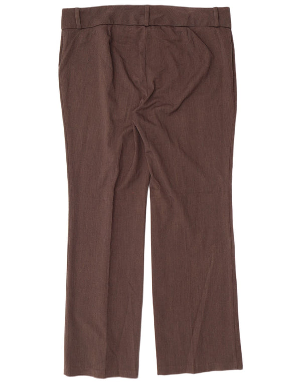 MARKS & SPENCER Womens Straight Suit Trousers UK 16 Large W38 L31 Brown