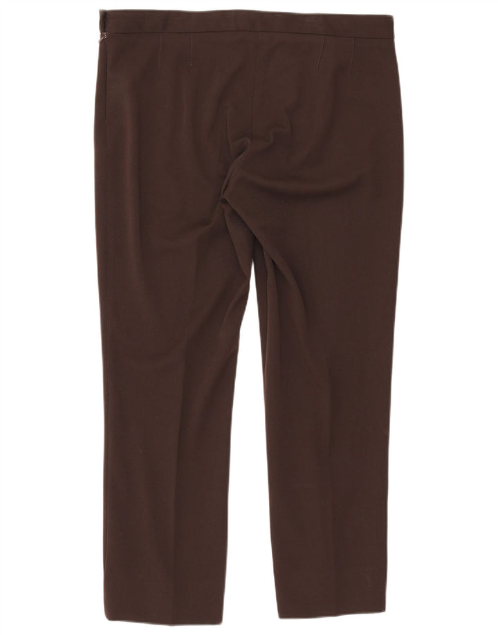 CONTE OF FLORENCE Womens Straight Casual Trousers IT 52 2XL W36 L28 Brown