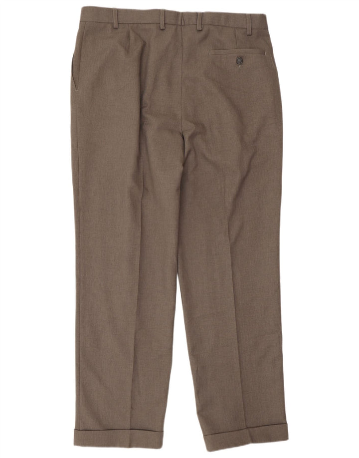 Marks & Spencer Mens Pegged Suit Trousers W36 L31 Grey Polyester