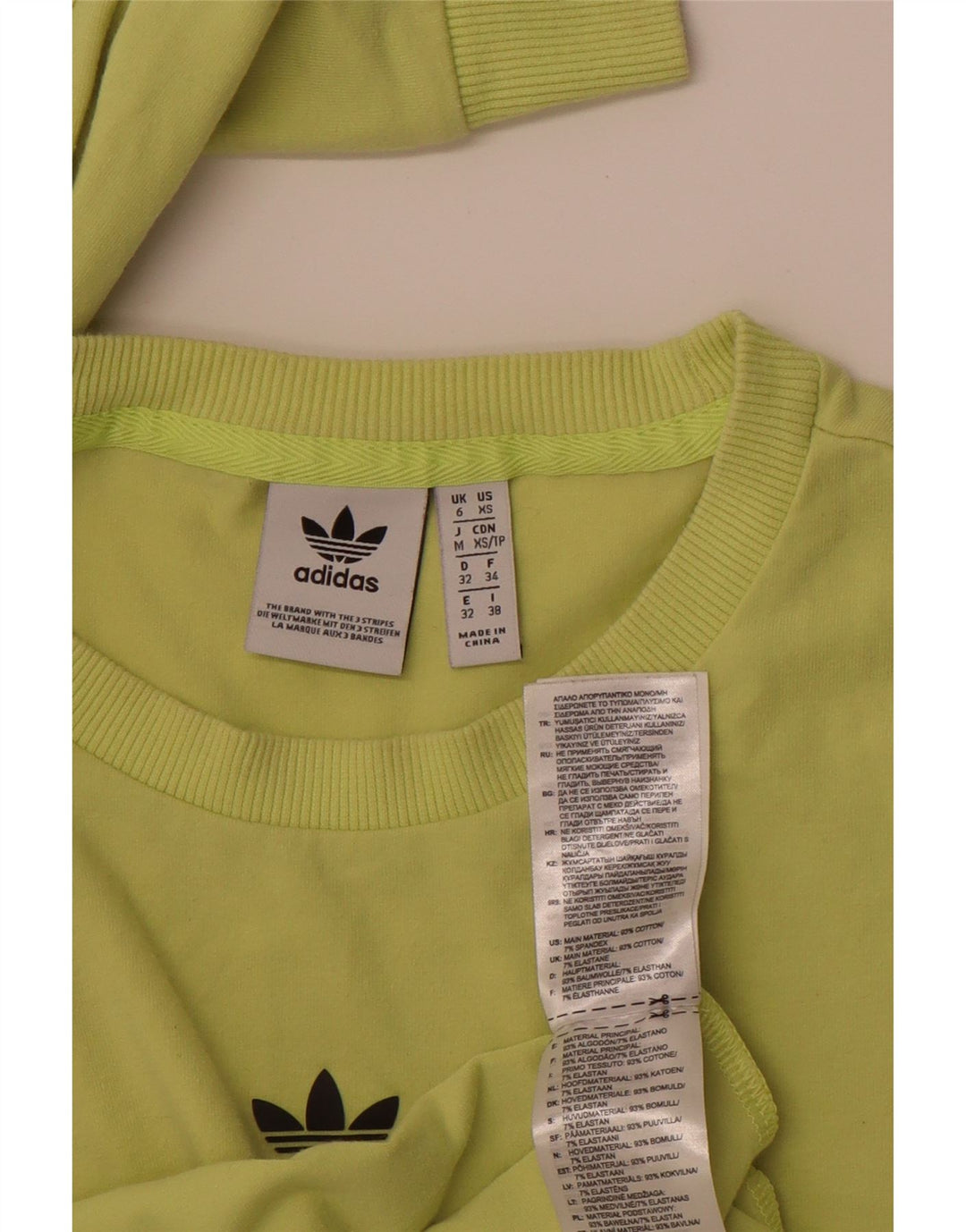 ADIDAS Womens Graphic Top Long Sleeve UK 6 XS Green Cotton