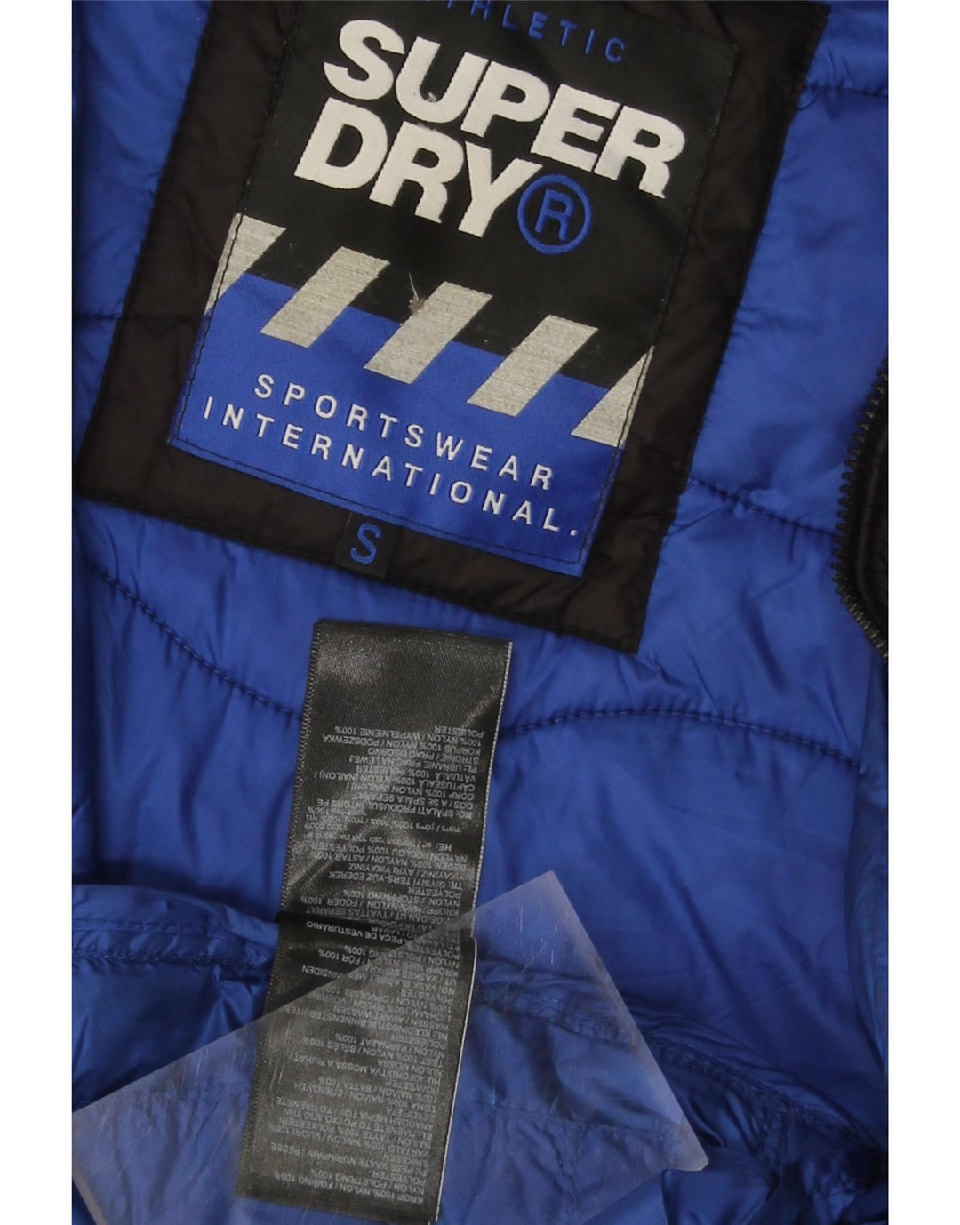 SUPERDRY Mens Hooded Padded Jacket UK 36 Small Black Nylon