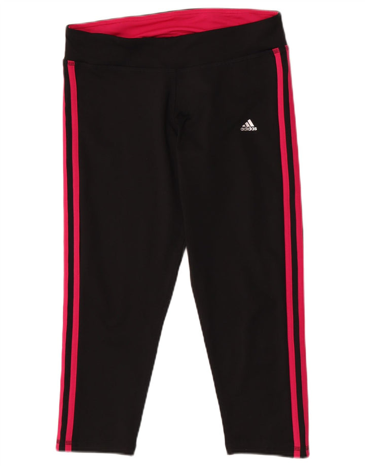Adidas Womens Climalite Capri Leggings UK 12/14 Medium  Black Polyester