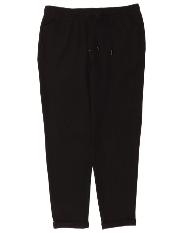 Zara Womens Tapered Chino Trousers UK 16 Large W32 L27 Black