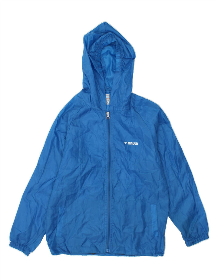 BRUGI Boys Hooded Rain Jacket 9-10 Years Blue Polyester Vintage Brugi and Second-Hand Brugi from Messina Hembry 