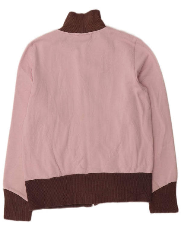 Puma Womens Graphic Tracksuit Top Jacket UK 14 Large Pink Colourblock
