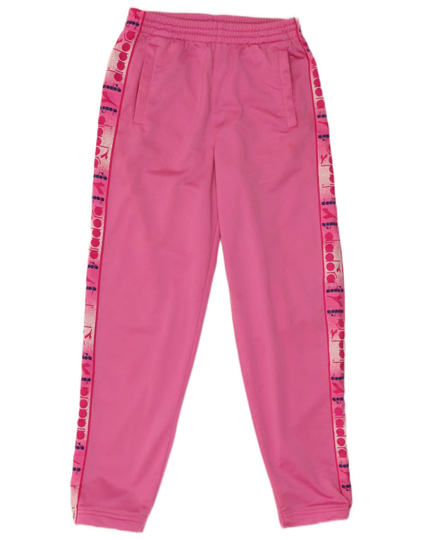 Diadora Womens Graphic Tracksuit Trousers UK 14 Medium Pink