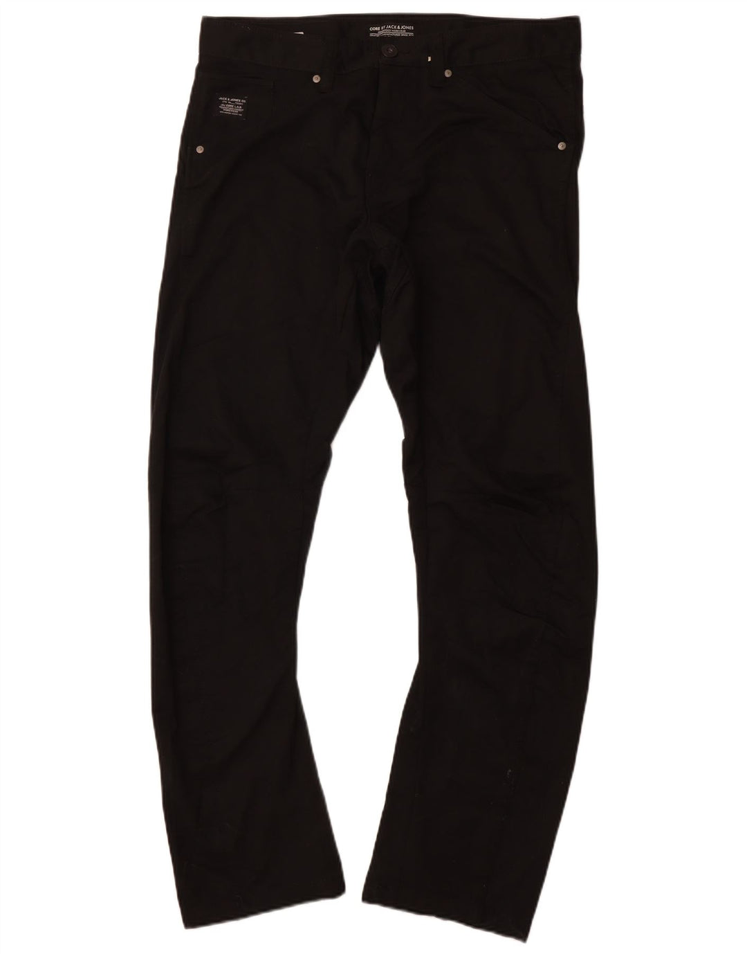 JACK & JONES Mens Banana Slim Casual Trousers W34 L32 Black Cotton