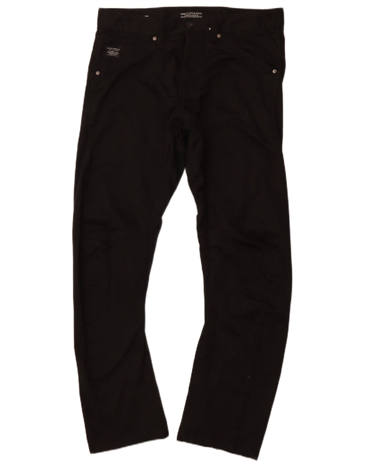 JACK & JONES Mens Banana Slim Casual Trousers W34 L32 Black Cotton