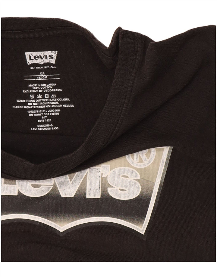 Levi's Boys Graphic T-Shirt Top 11-12 Years Black Cotton