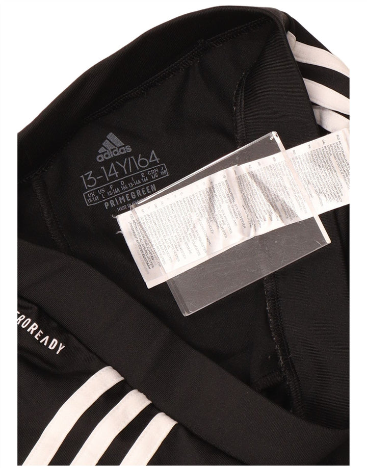 ADIDAS Girls Aeroready Leggings 13-14 Years Black Polyester