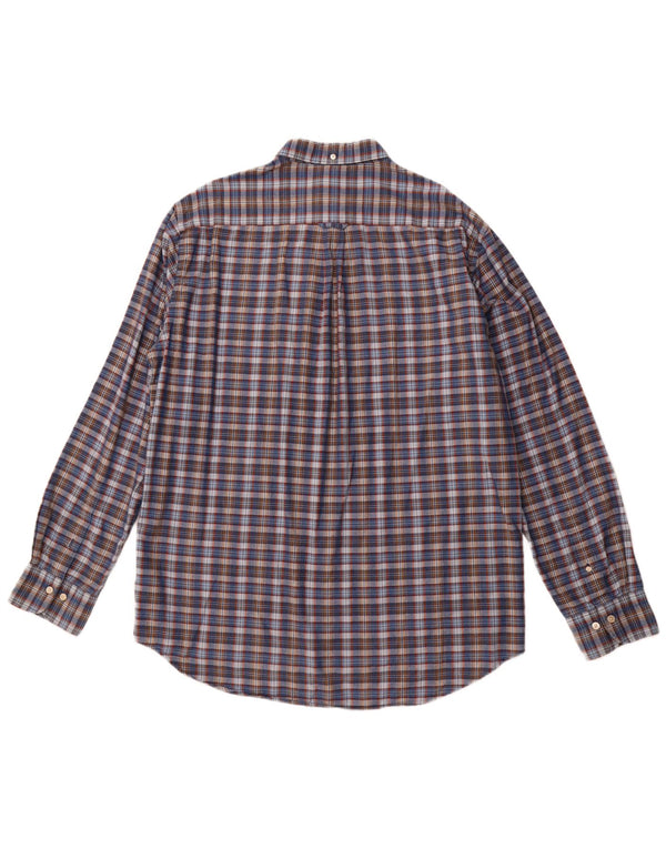 GANT Mens Regular Fit Shirt Size 43/44 17 1/2 XL Navy Blue Check Cotton
