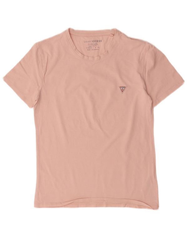 Guess Womens Super Slim T-Shirt Top UK 10 Small Pink Cotton