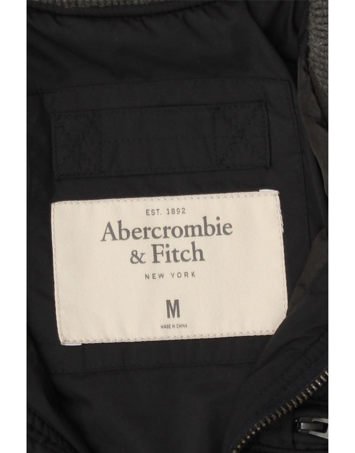 Abercrombie & Fitch Mens Quilted Jacket UK 38 Medium Black Polyester