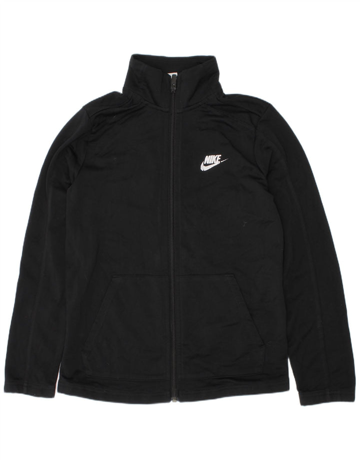 Nike Boys Tracksuit Top Jacket 10-11 Years Medium Black Polyester