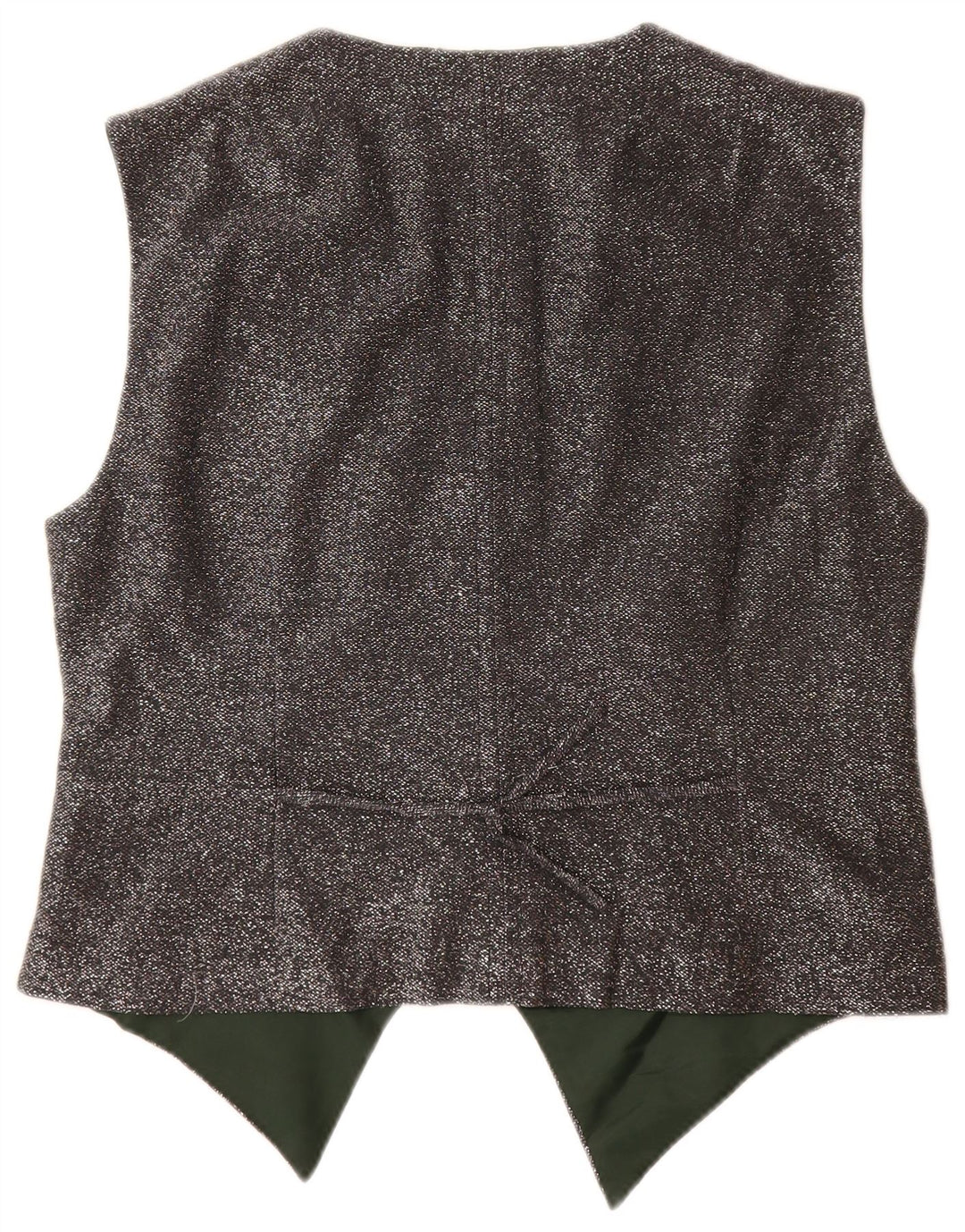 VINTAGE Womens Waistcoat UK 12 Medium Grey Flecked