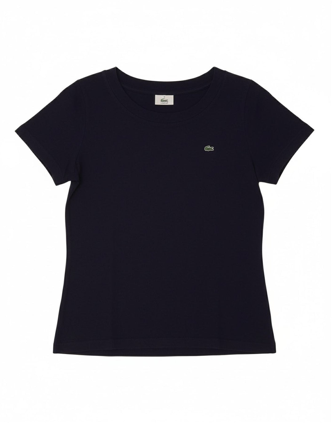 LACOSTE Womens T-Shirt Top Size 38 Medium Navy Blue Cotton