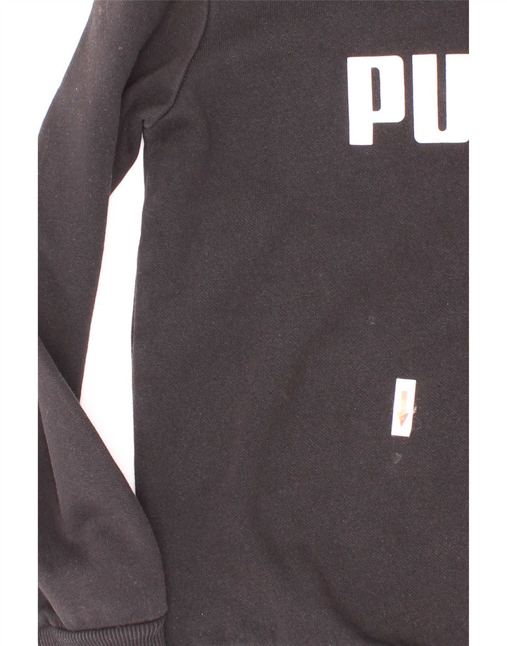 Puma Boys Graphic Sweatshirt Jumper 7-8 Years Black Cotton