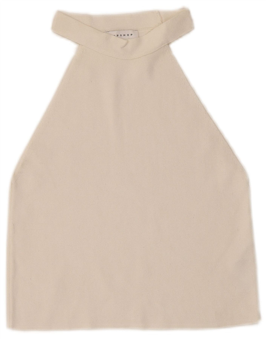 Topshop Womens Crop Halter Top UK 8 Small White Viscose