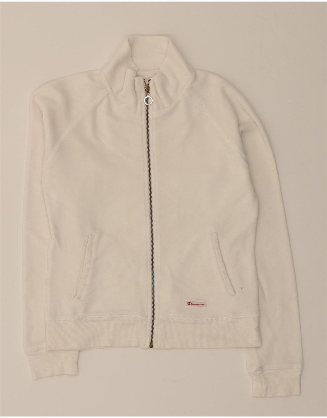 CHAMPION Womens Tracksuit Top Jacket UK 10 Small White Cotton Vintage Champion and Second-Hand Champion from Messina Hembry 